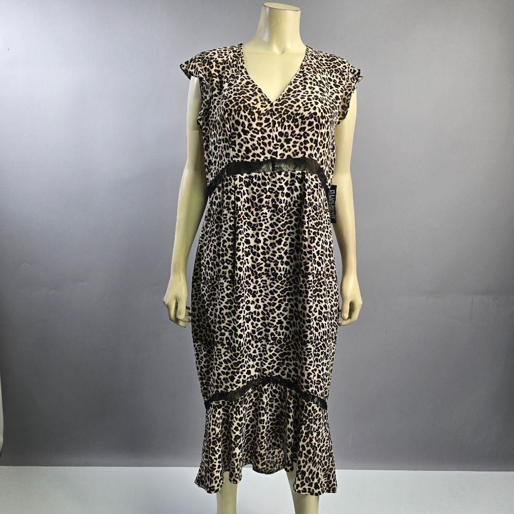 New York & Company Xl Black and Cream High-Low Sundress R9